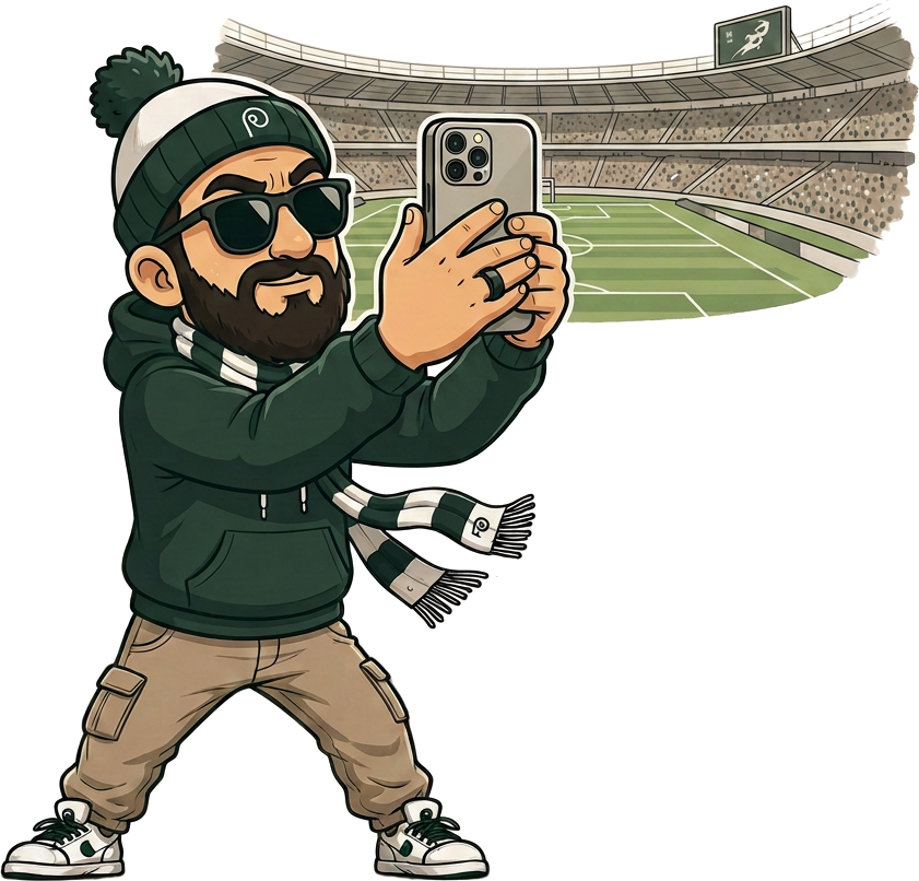 The Pilgria pilgrim photographing a stadium