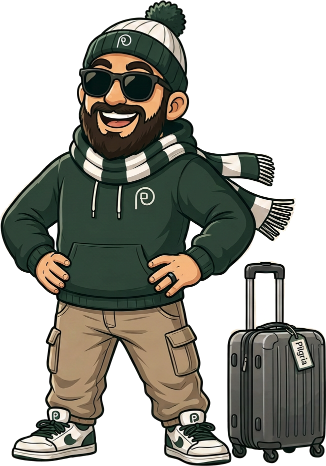 The Pilgria pilgrim proudly completing a trip